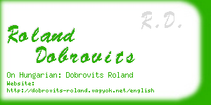 roland dobrovits business card